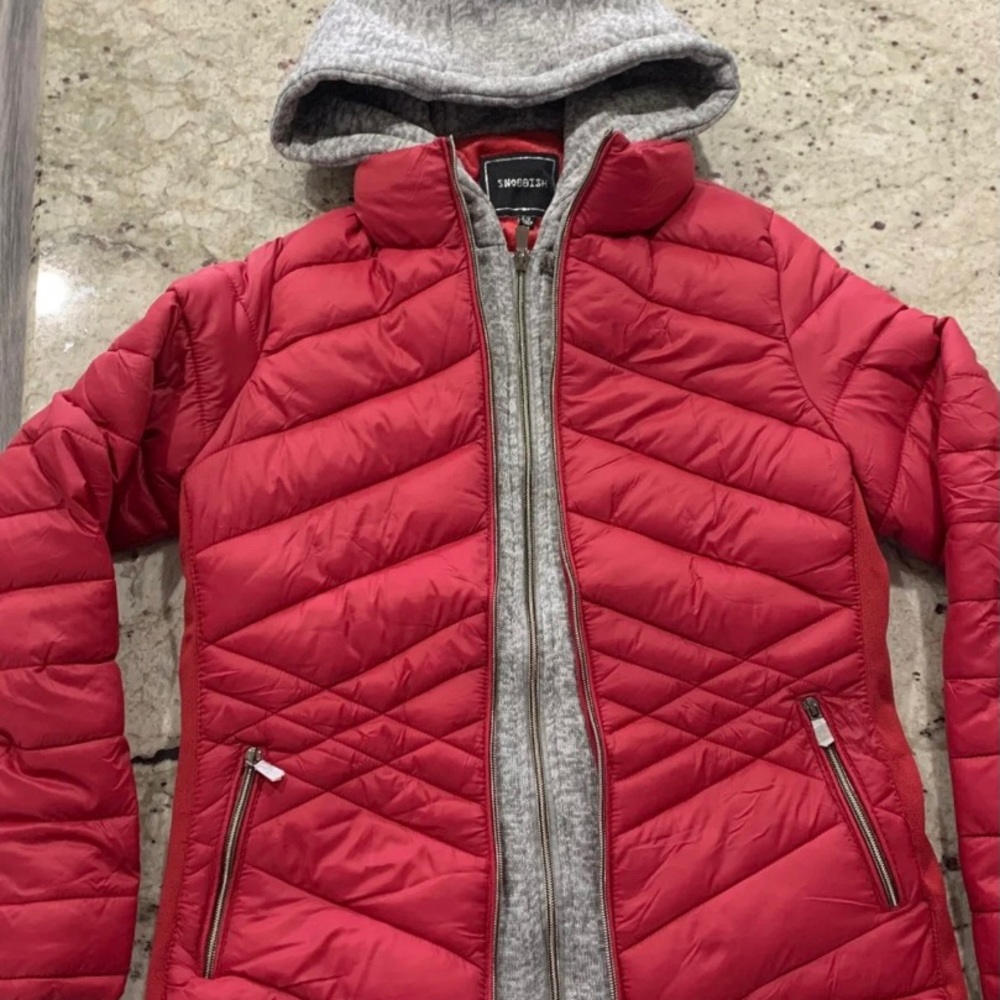 Snobbish Girls Jacket Puffers removable hoodie  L